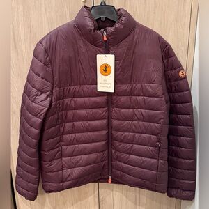 NWTs Save the Duck Men’s Morgan Sherpa-Lined Insulated Jacket. Burgundy. XXL